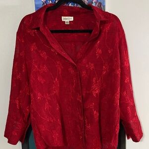 Coldwater Creek Vibrant Red Blouse